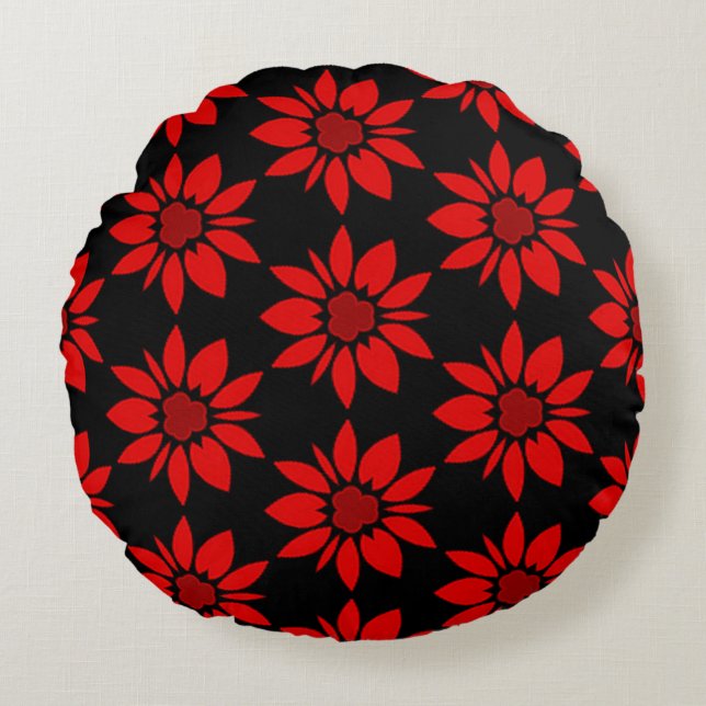 seamless floral pattern round cushion (Front)