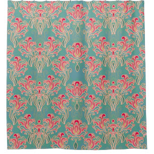 Seamless floral pattern shower curtain