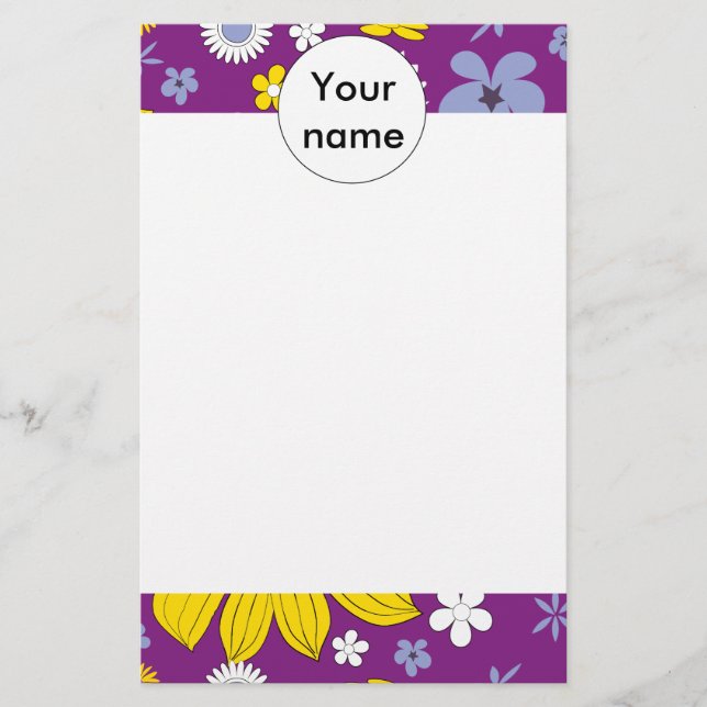 Seamless Floral Pattern Stationery (Front)
