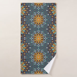 Seamless floral pattern. Stylized doodle flowers. Bath Towel