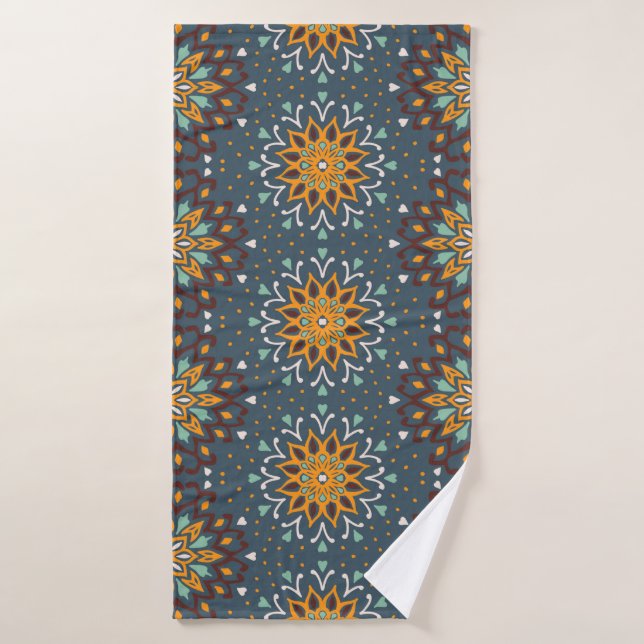 Seamless floral pattern. Stylized doodle flowers.  Bath Towel (Bath Towel)