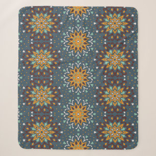 Seamless floral pattern. Stylized doodle flowers. Sherpa Blanket