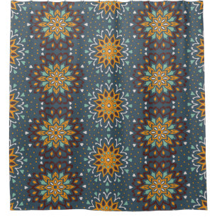 Seamless floral pattern. Stylized doodle flowers. Shower Curtain