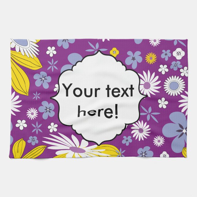 Seamless Floral Pattern Tea Towel (Horizontal)