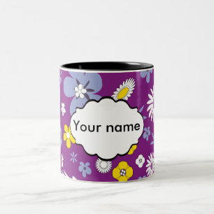 Seamless Floral Pattern Two-Tone Coffee Mug