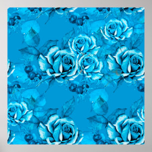 Seamless Floral Pattern. Watercolor elements. Mode Poster