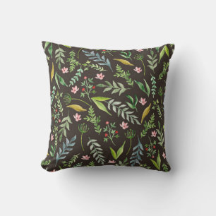 Seamless floral pattern. Watercolor hand drawn Cushion
