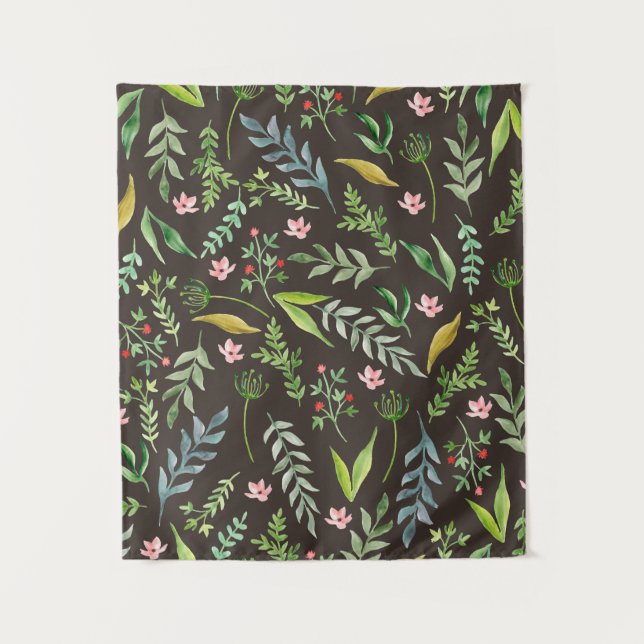 Seamless floral pattern. Watercolor hand drawn Tapestry (Front)