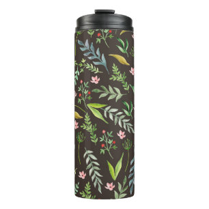 Seamless floral pattern. Watercolor hand drawn Thermal Tumbler