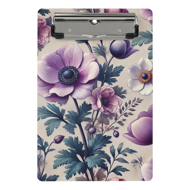seamless floral pattern with anemone beautiful  mini clipboard (Front)
