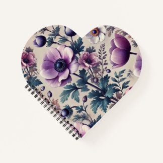 seamless floral pattern with anemone beautiful notebook
