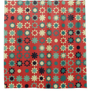 Seamless floral pattern with colored elements, vi shower curtain