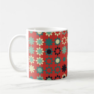 Seamless floral pattern with coloured elements, v coffee mug