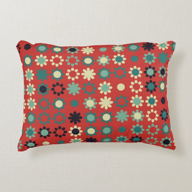Seamless floral pattern with coloured elements,  v decorative cushion (Front)