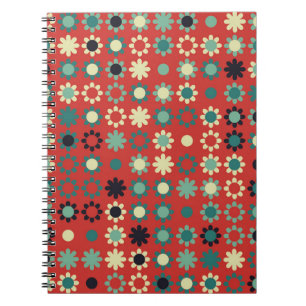 Seamless floral pattern with coloured elements, v notebook