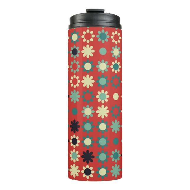 Seamless floral pattern with coloured elements,  v thermal tumbler (Front)