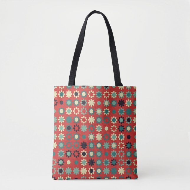 Seamless floral pattern with coloured elements,  v tote bag (Front)