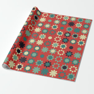 Seamless floral pattern with coloured elements, v wrapping paper
