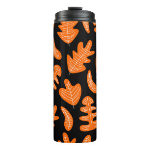 Seamless floral pattern with leaf in vintage style thermal tumbler