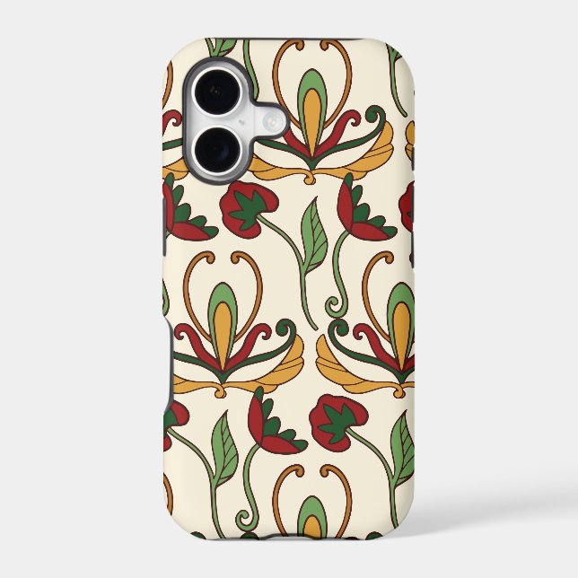 Seamless floral pattern with red and yellow  (Back)