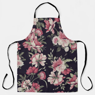Seamless floral pattern with roses, watercolor. Vi Apron