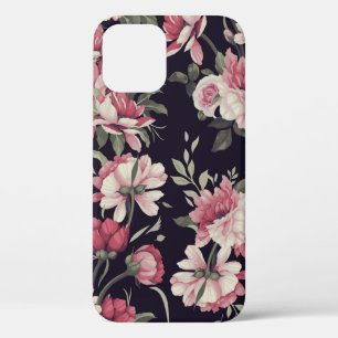 Seamless floral pattern with roses, watercolor. Vi iPhone 12 Case