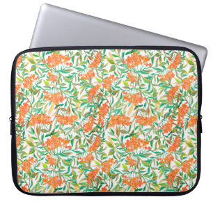 Seamless floral pattern with rowan, leaves on an i laptop sleeve