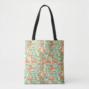 Seamless floral pattern with rowan, leaves on an i tote bag