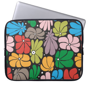 Seamless floral pattern with stylised large blosso laptop sleeve