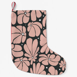 Seamless floral pattern with stylised large blosso small christmas stocking