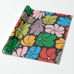 Seamless floral pattern with stylised large blosso wrapping paper