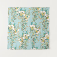 Seamless floral pattern with white cotton flowersl
