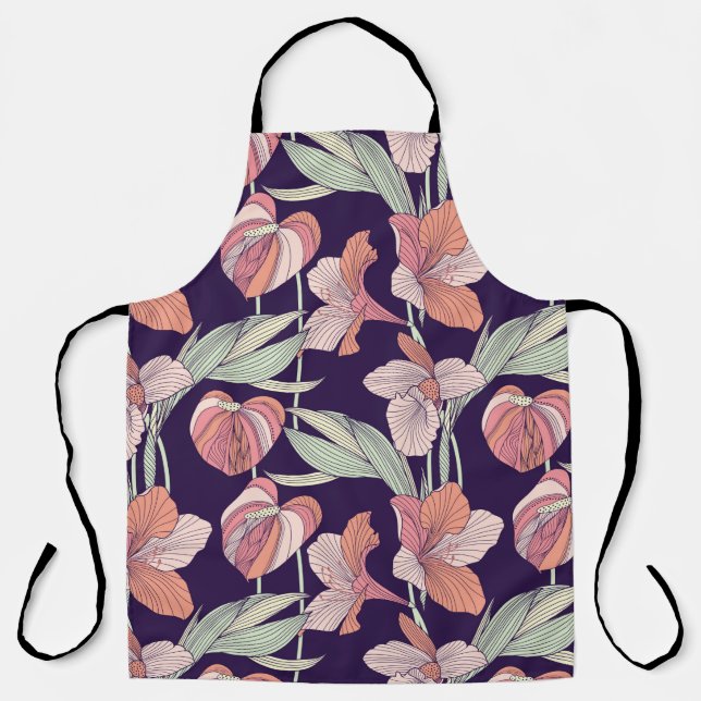 Seamless floral patternpattern,flower,orchid,moder apron (Front)