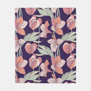 Seamless floral patternpattern,flower,orchid,moder fleece blanket