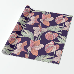 Seamless floral patternpattern,flower,orchid,moder wrapping paper