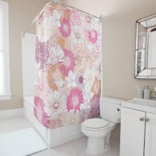 Seamless Floral  Shower Curtain