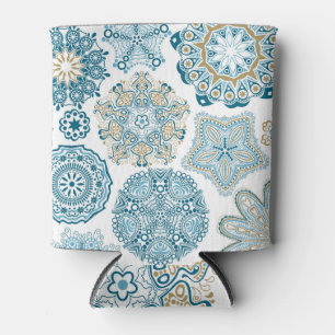 Seamless Floral Square: Copy Tiling Can Cooler