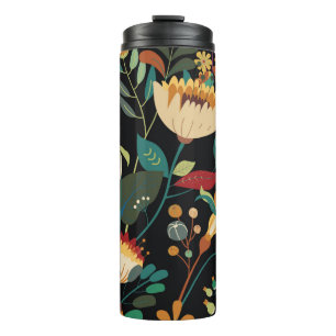 Seamless floral textile pattern. Floral fantasy wi Thermal Tumbler