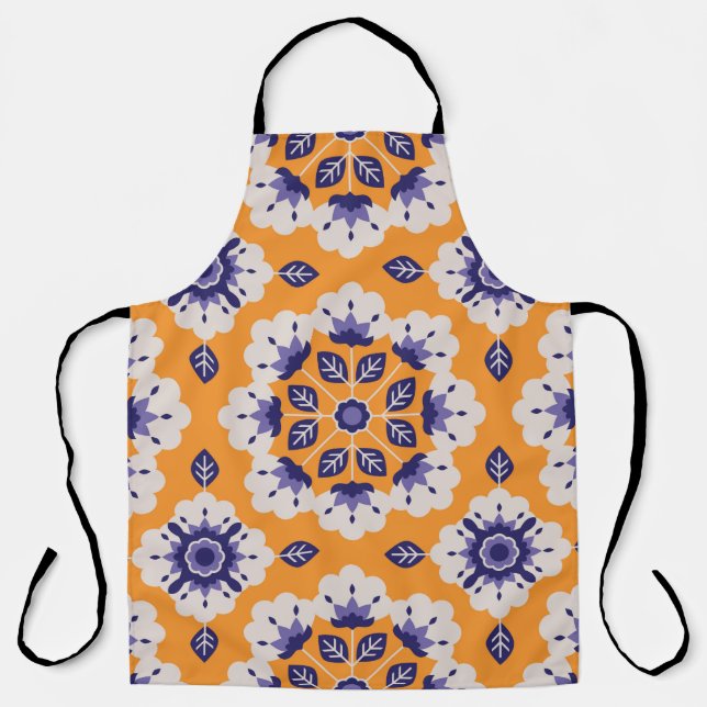 seamless floral vintage pattern apron (Front)