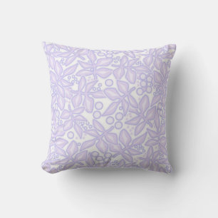 Seamless floral violet flowers lace leaves white p cushion