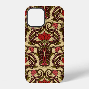 Seamless floral wallpaper in art nouveau style, Vi iPhone 12 Case