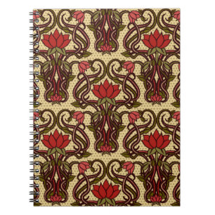 Seamless floral wallpaper in art nouveau style, Vi Notebook