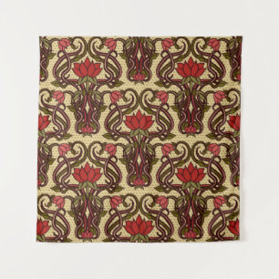 Seamless floral wallpaper in art nouveau style, Vi Tapestry