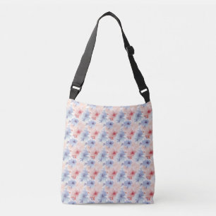 Seamless Floral With Pink, Blue, and White Flowers Crossbody Bag