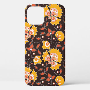 seamless flower coloured indian style pattern on b iPhone 12 case