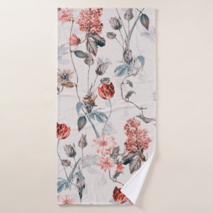 seamless flower design with light backgroundflower bath towel