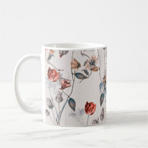 seamless flower design with light backgroundflower coffee mug