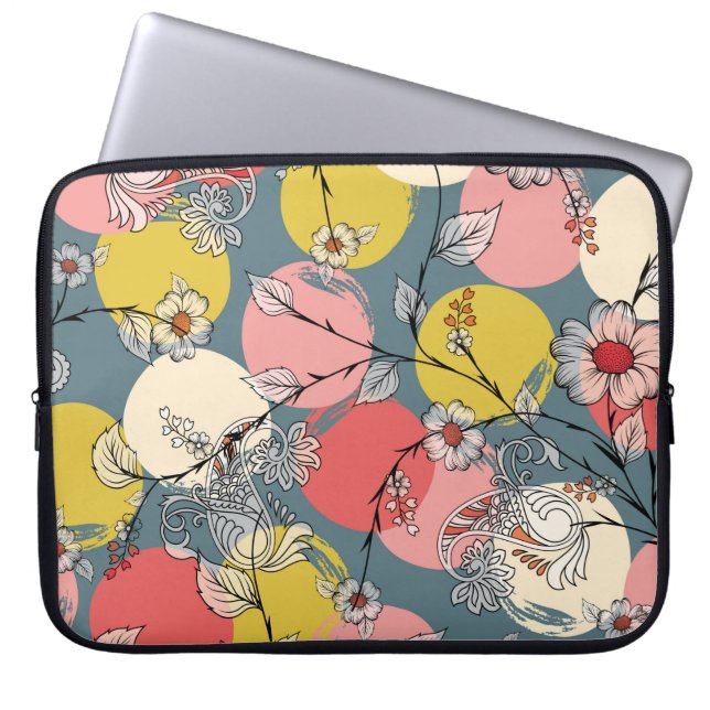Seamless flower pattern on backgroundfloral, patte laptop sleeve (Front)