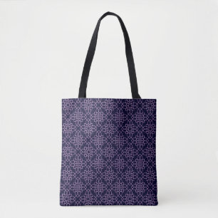 Seamless flower pattern on shoulder tote bag