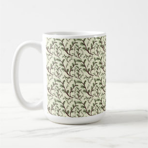 Seamless Forest Leaves Pattern Dark Botanical  Coffee Mug